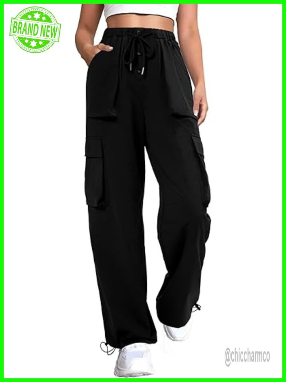 Quick Dry Baggy Cargo Joggers with 4 Pockets Adjustable Waist